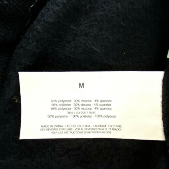 Gloria Vanderbilt Womens size Medium Lace Crewneck Pullover Sweatshirt Top Black - Picture 7 of 9